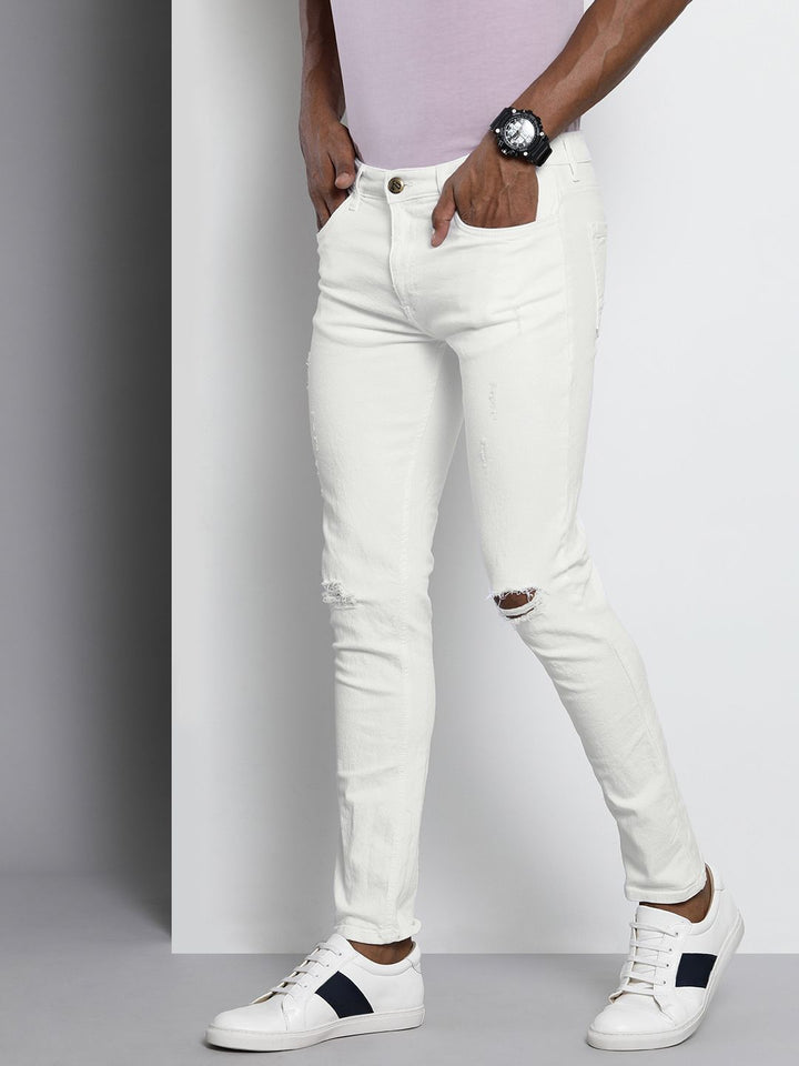The Indian Garage Co Men White Slim Fit Jeans