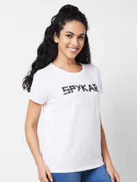 SPYKAR Typography Printed Short Sleeves Cotton T-shirt