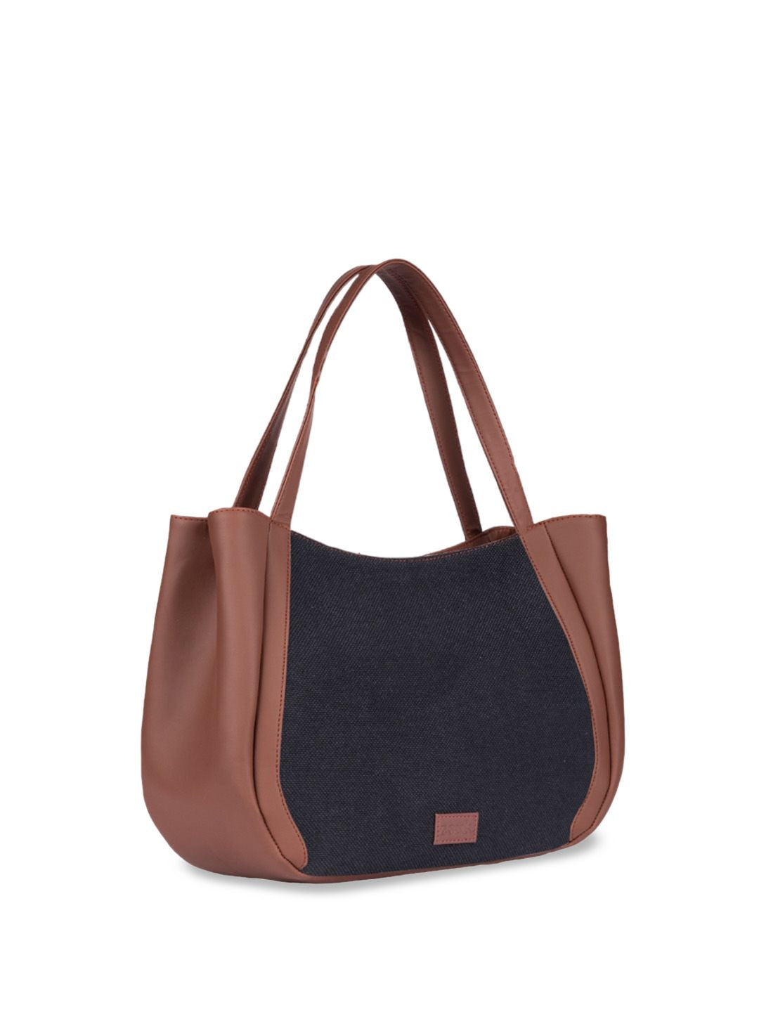 ZOUK Colourblocked Oversized Shopper Jute Shoulder Bag