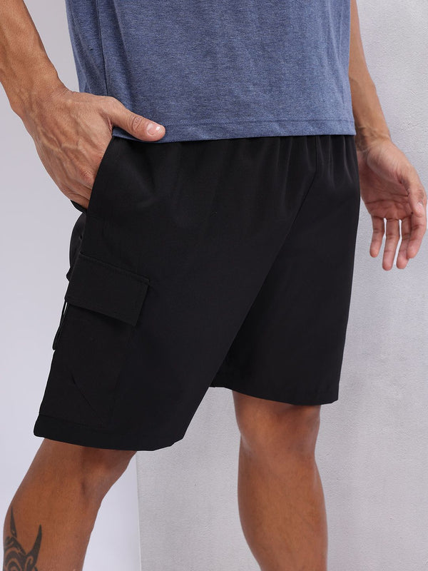 HRX by Hrithik Roshan Men Brand Logo Printed Detail Mid-Rise Lifestyle Cargo-Style Shorts