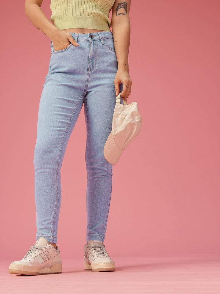 DressBerry Women Skinny Fit High-Rise Light Fade Stretchable Jeans
