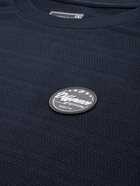 Difference of Opinion Men Navy Blue Pure Cotton Drop-Shoulder Oversized Fit T-shirt