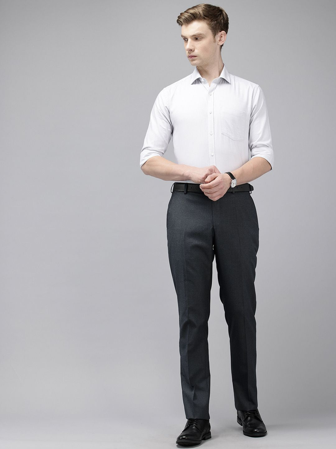 Park Avenue Men Textured Formal Trousers