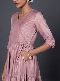 W Purple Ethnic Maxi Midi Dress