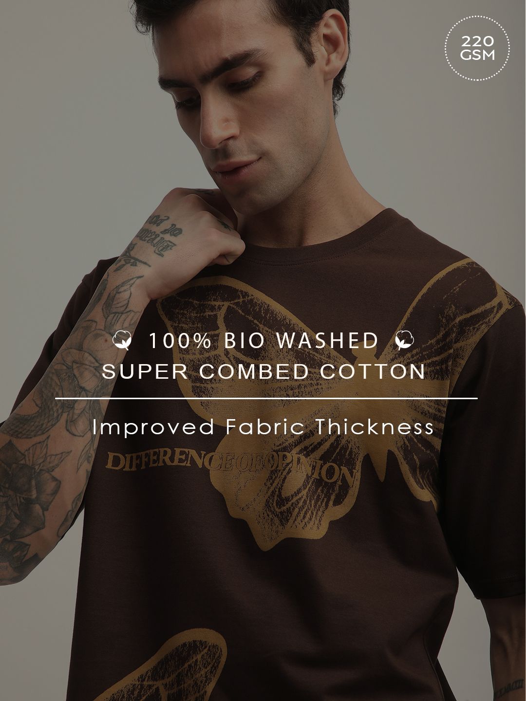 Difference of Opinion Men Short Sleeve Oversized Crew Neck Printed Tshirt