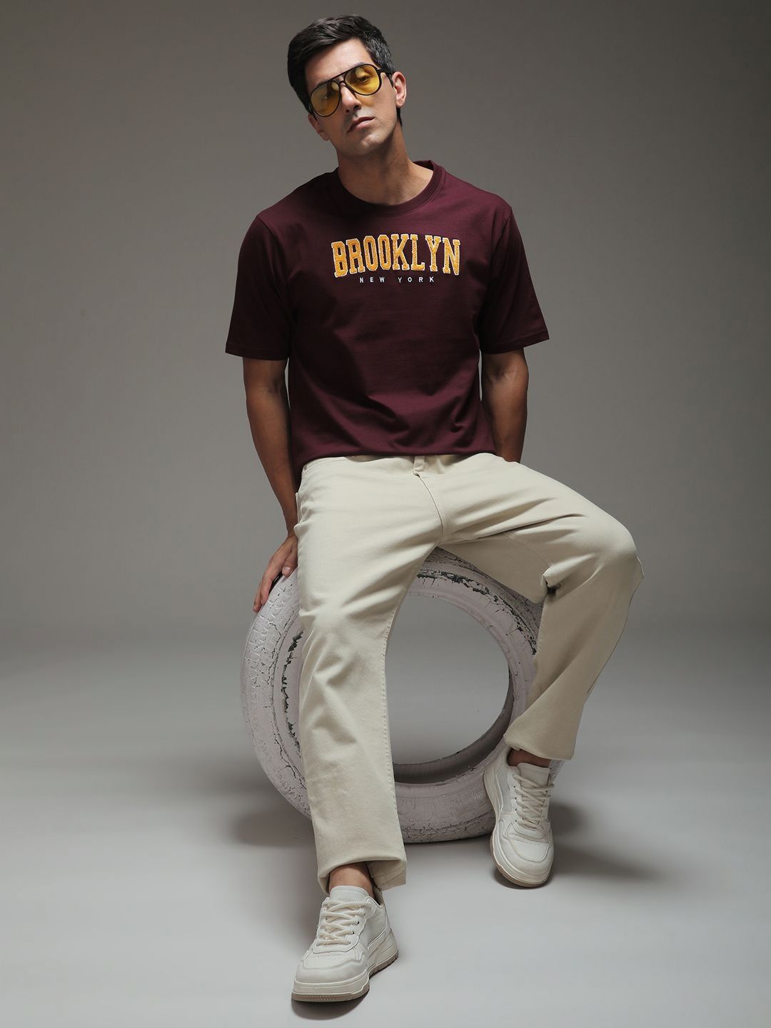 DILLINGER Mens Oversized Short Sleeve Varsity Printed Tshirt