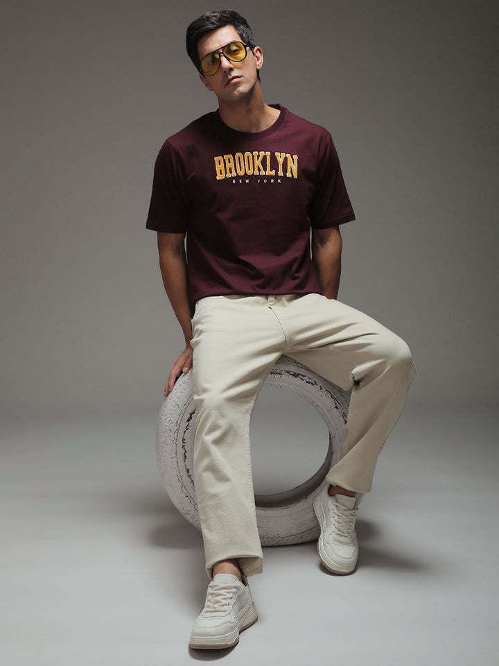 DILLINGER Mens Oversized Short Sleeve Varsity Printed Tshirt