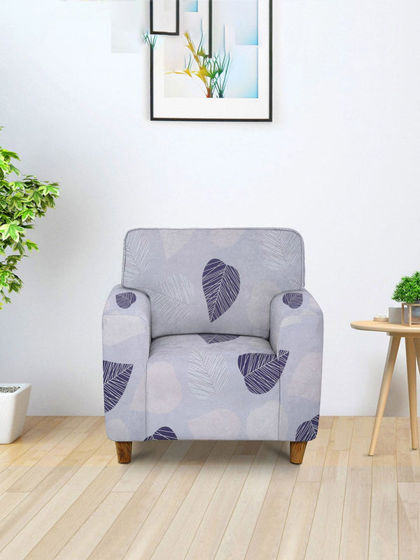 Cortina Lavender & Black Quirky-Printed Single-Seater Sofa Covers