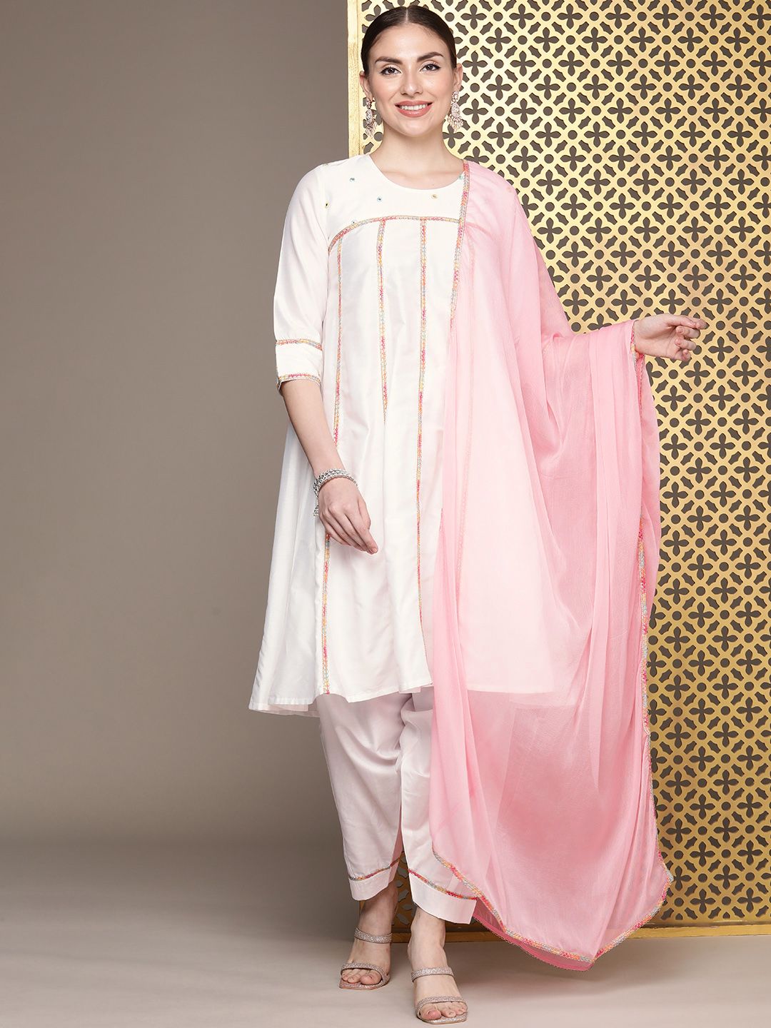 House of Pataudi Jashn Empire Gotta Patti Kurta with Salwar & Dupatta