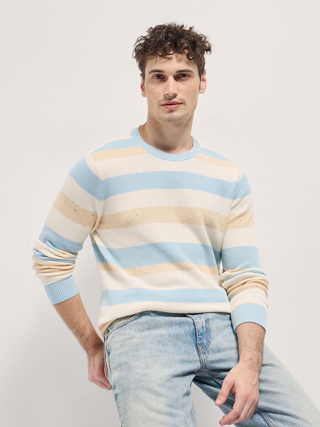 THE BEAR HOUSE Men Striped Slim Fit T-shirt