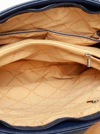 Lino Perros Navy Blue Solid Laptop Bag