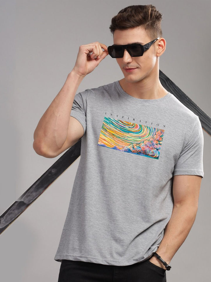 ADRO Typography Printed Round Neck Pure Cotton T-shirt