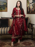 Libas Women Embroidered Regular Sequinned Kurta with Trousers & With Dupatta