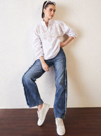 Antheaa Women Blue Comfort Relaxed Fit Clean Look Stretchable Jeans