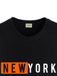 ADRO Men Typography Printed Raw Edge T-shirt