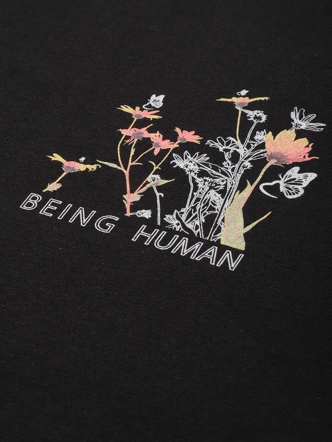 Being Human Graphic Printed Drop-Shoulder Sleeves Pure Cotton Easy Fit T-shirt