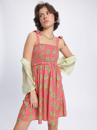 DressBerry Floral Fantasy Smocked A-Line Dress
