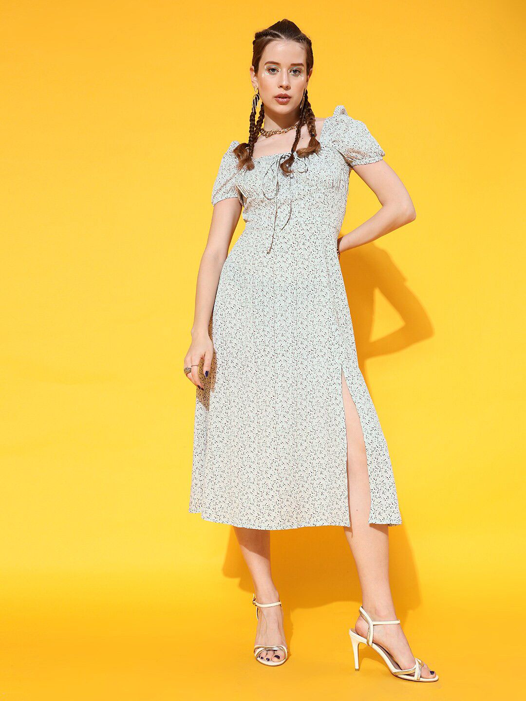 STREET 9 Women Grey Floral Dress