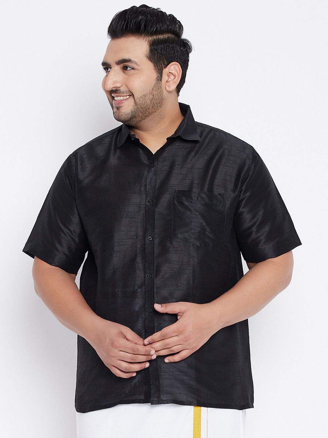 VASTRAMAY Men Black Premium Casual Shirt