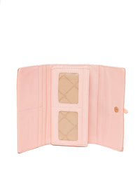 Lino Perros Women Peach-Coloured Solid Three Fold Wallet