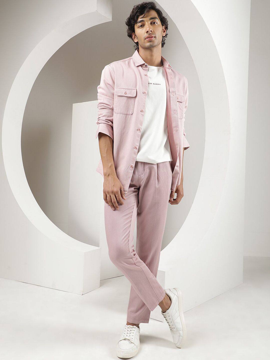 RARE RABBIT Men Lyte Mid-Rise Slim Fit Trouser