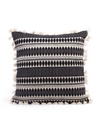 STITCHNEST Black & White 2 Pieces Ethnic Motifs Woollen Square Cushion Covers