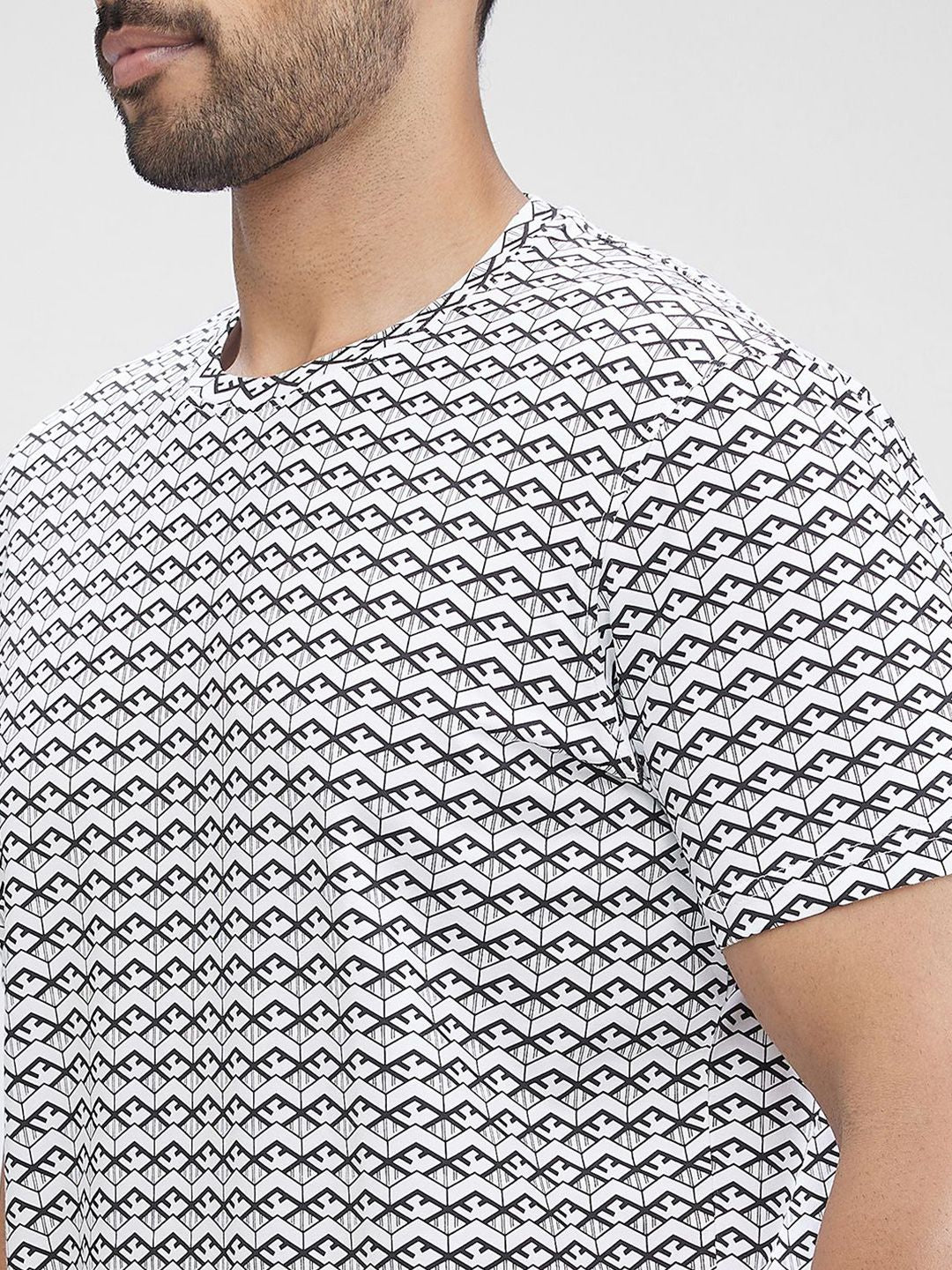 Park Avenue Men Printed Polo Collar Pockets Slim Fit T-shirt
