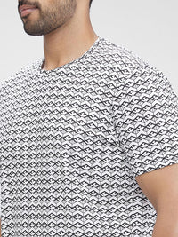 Park Avenue Men Printed Polo Collar Pockets Slim Fit T-shirt