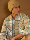 DENNISON Men Double Pocket Drop Shoulder Oversized Cotton Checked Shacket