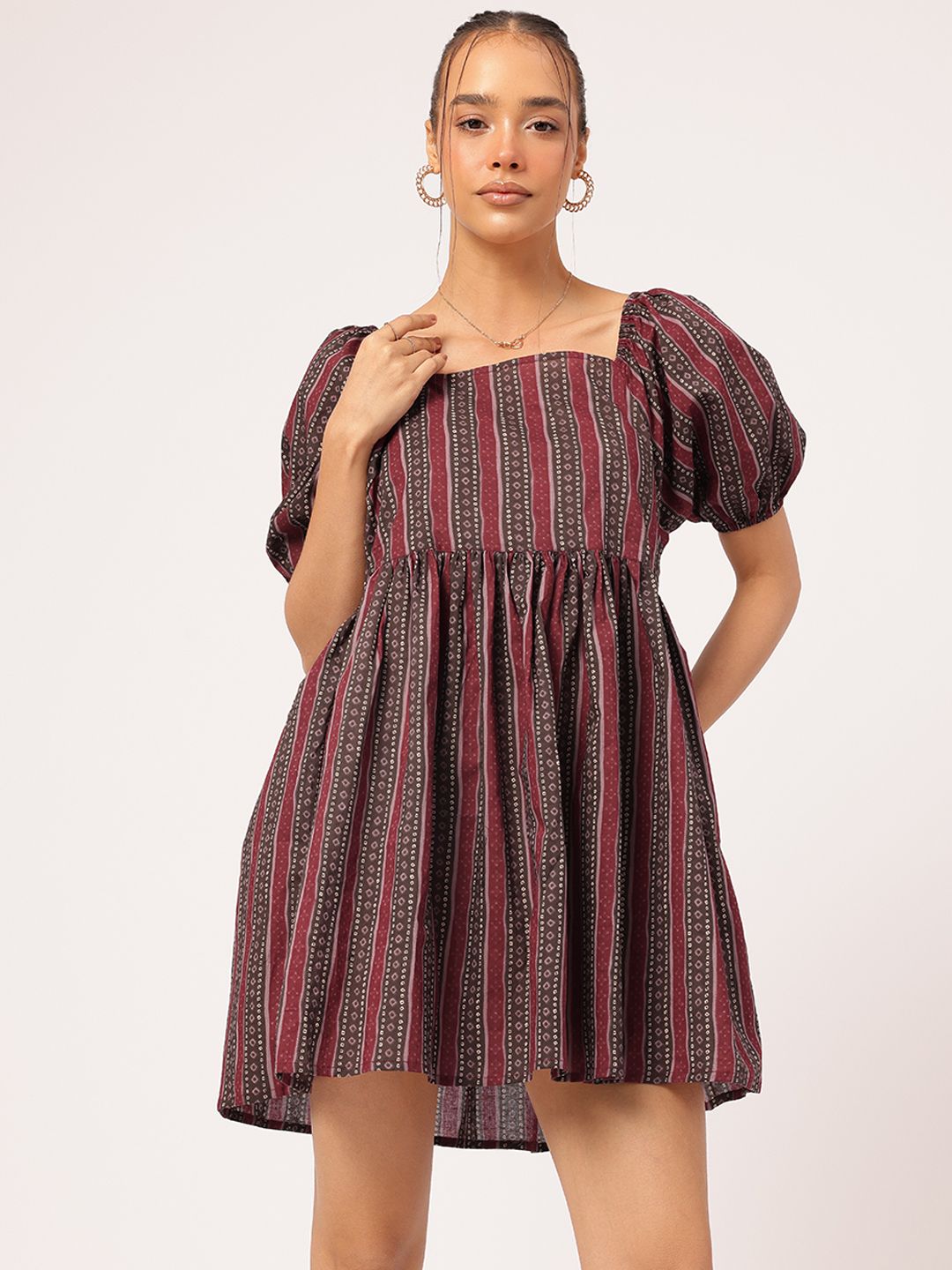 DressBerry Cultural Cascade Ethnic Print Mini A-line Dress