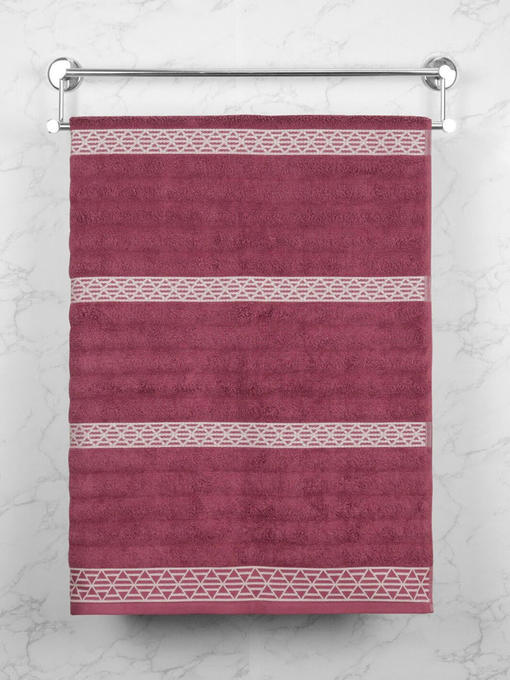 MYTRIDENT Striped Cotton Bath Towel- 500 GSM