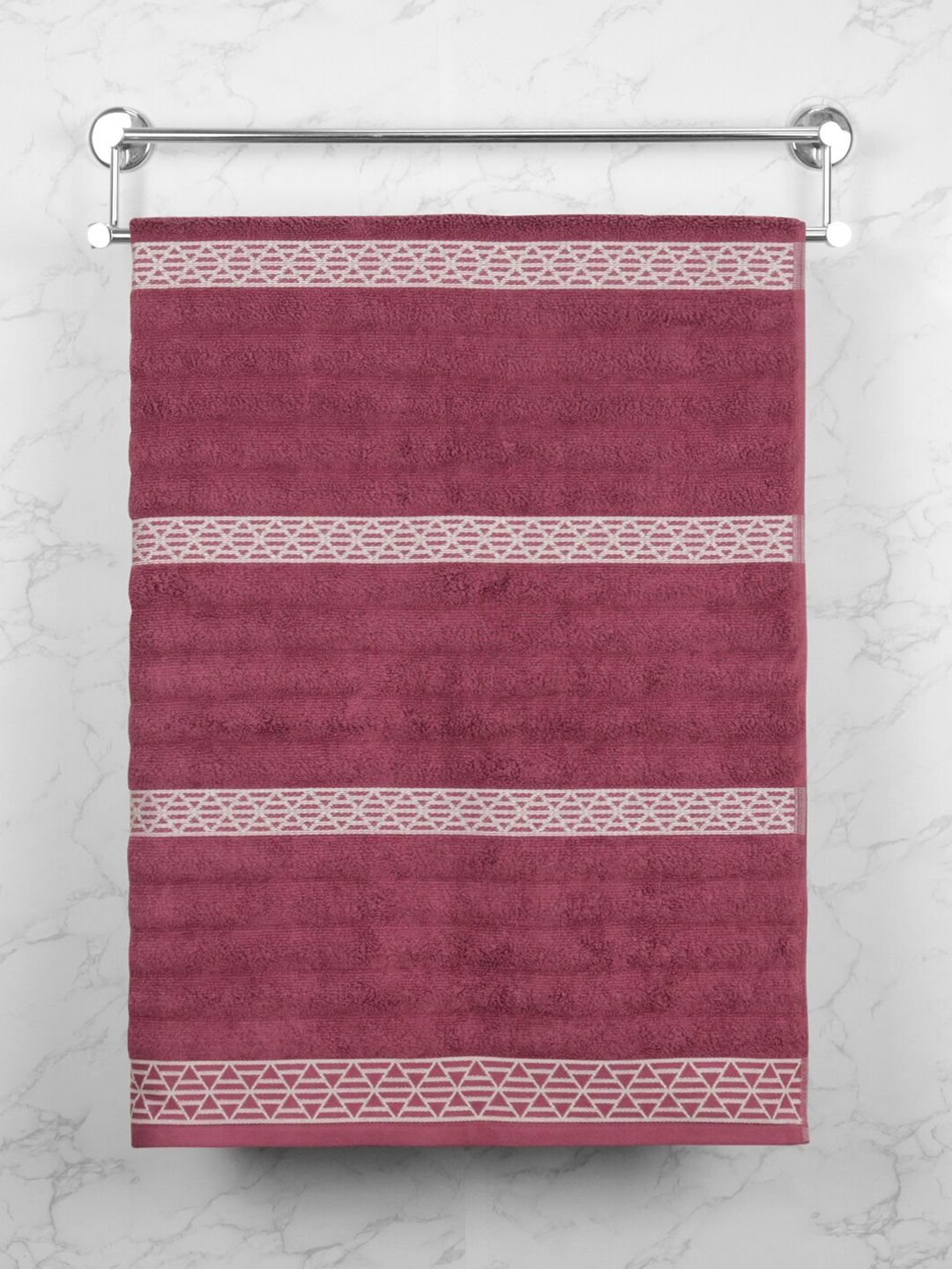 MYTRIDENT Striped Cotton Bath Towel- 500 GSM