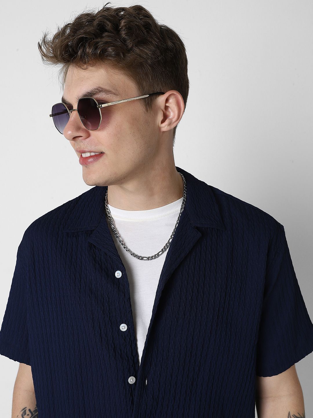 VASTRADO Men Self Design Opaque Oversized Casual Shirt