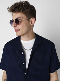 VASTRADO Men Self Design Opaque Oversized Casual Shirt