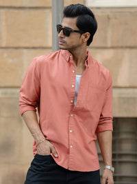 Powerlook Men Solid Button-Down Collar Pure Cotton Casual Shirt