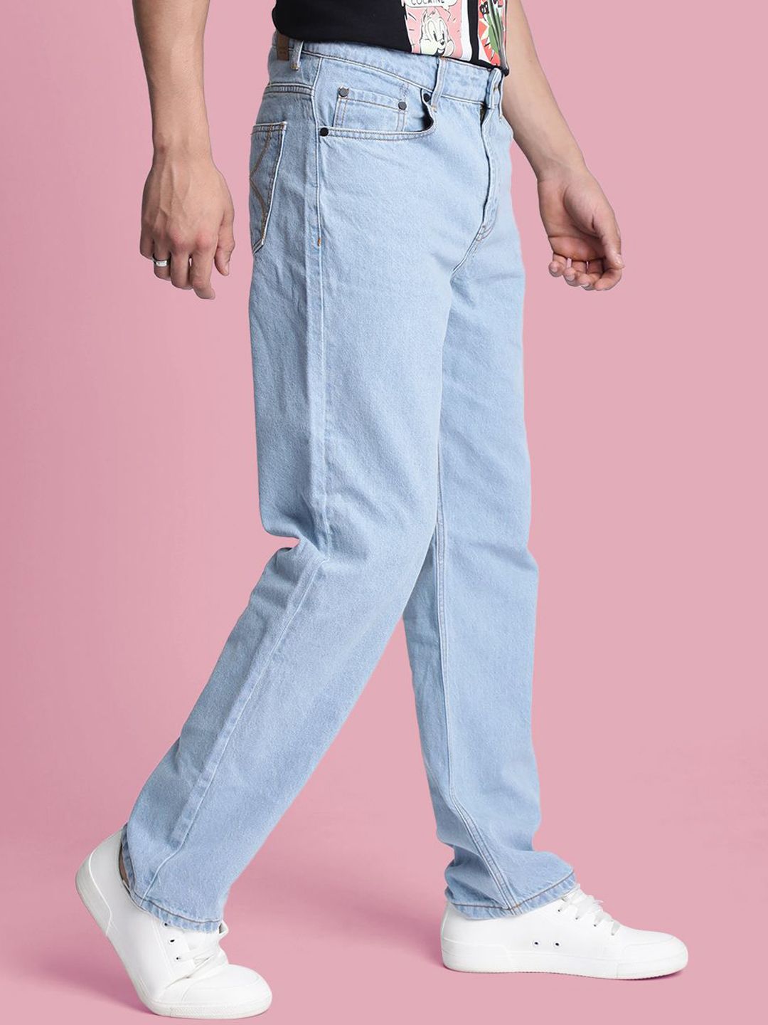 Bene Kleed Men Straight Fit Low Distress Heavy Fade Jeans