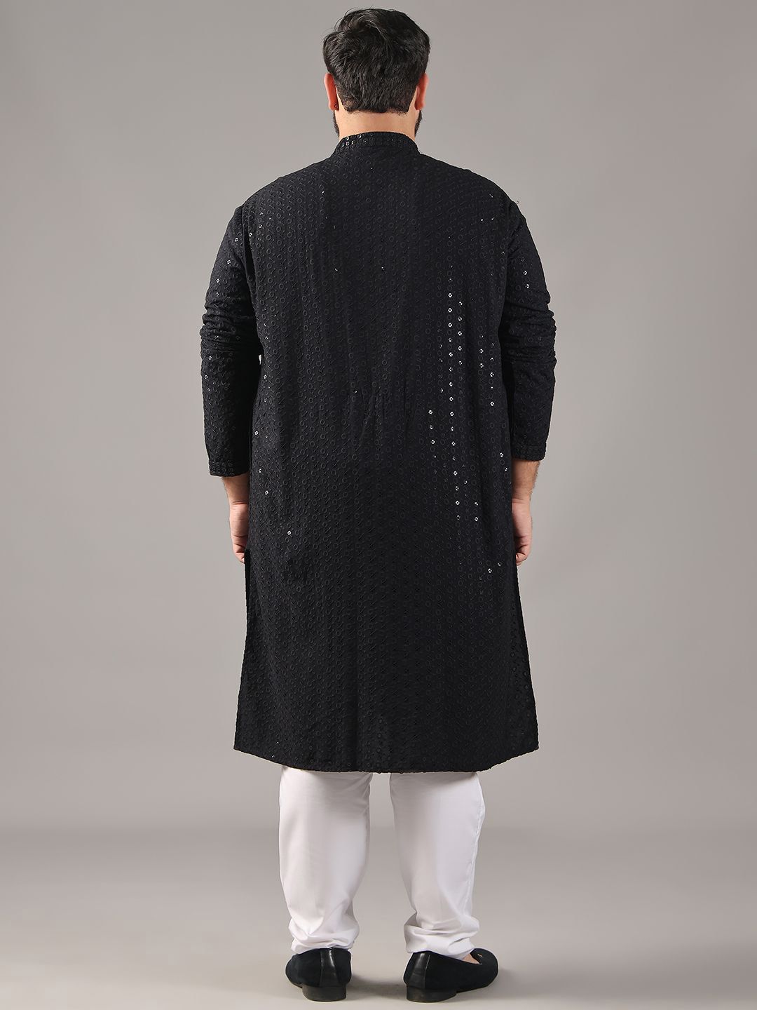 SOJANYA PLUS Plus Size Men Ethnic Motifs Embroidered Pure Cotton Straight Kurta & Pyjamas