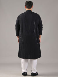 SOJANYA PLUS Plus Size Men Ethnic Motifs Embroidered Pure Cotton Straight Kurta & Pyjamas
