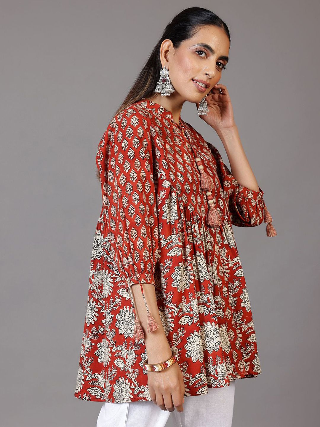 Libas Mandarin Collar Printed Ethnic Tunic
