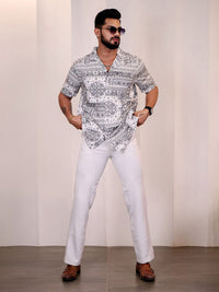 Eszett Men Ethnic Motifs Printed Cuban Collar Casual Shirt