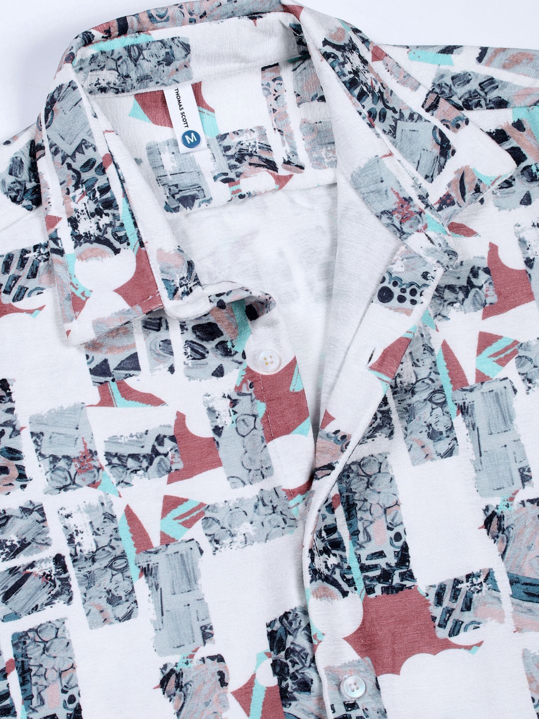 Thomas Scott Men Classic Slim Fit Opaque Printed Casual Shirt