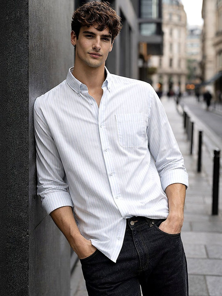 ADRO Men Standard Striped Casual Shirt