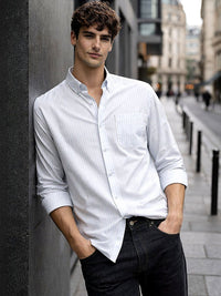 ADRO Men Standard Striped Casual Shirt