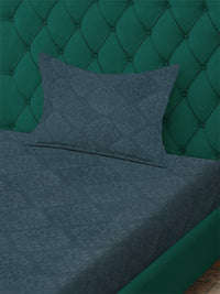 KLOTTHE Bunga Timbul Biru 300 TC Cadar Bujang Dengan Sarung Bantal- 2.25 m x 1.5 m