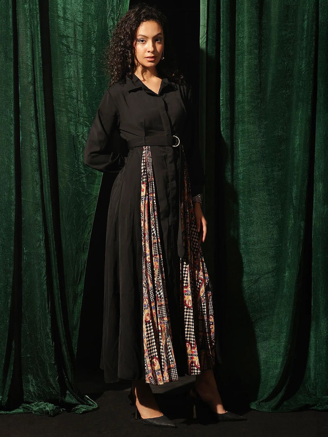 RAREISM Women Printed A-Line Maxi Dress