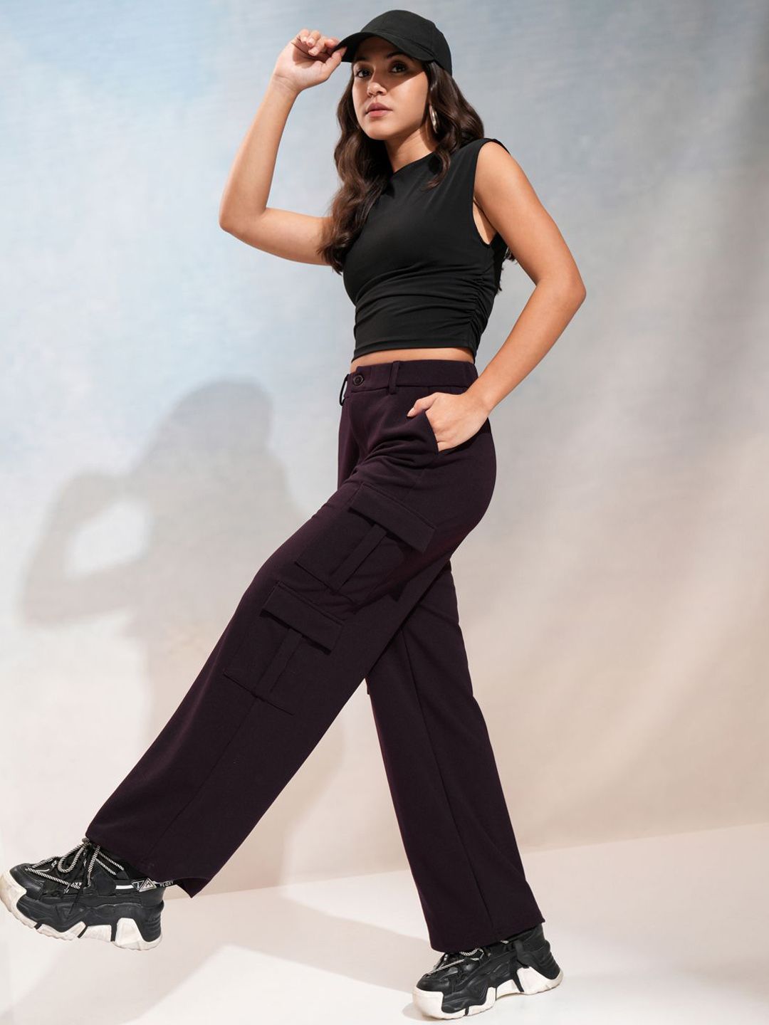 Tokyo Talkies Women Loose Fit Cargos Trousers