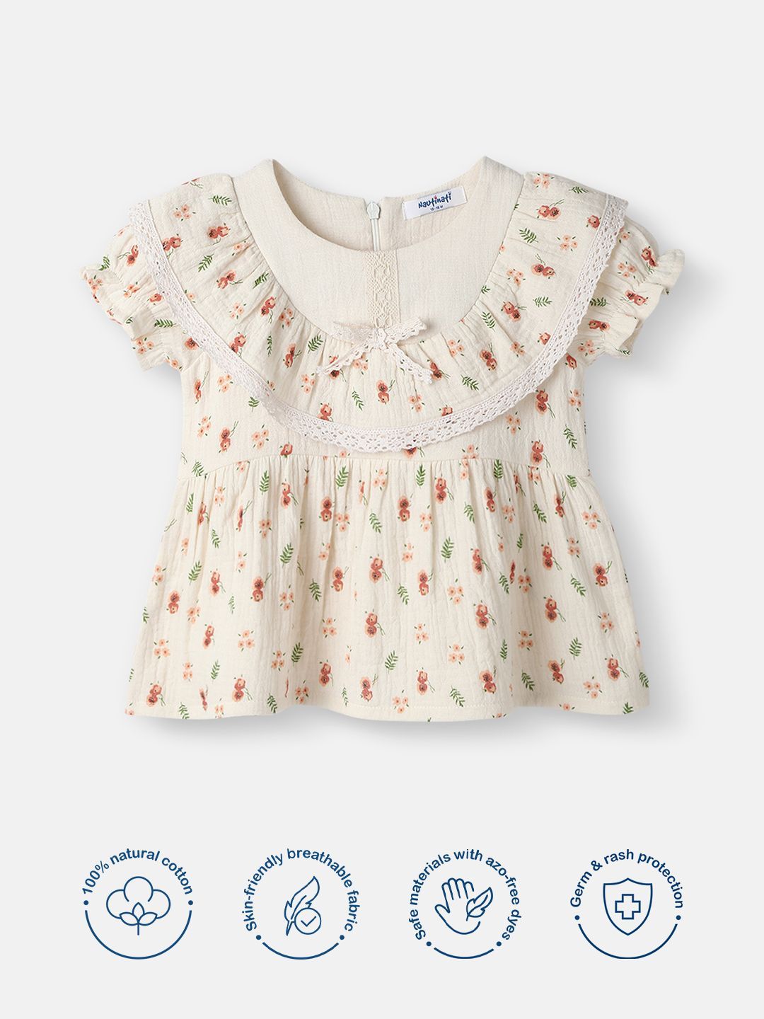 Nauti Nati Girl Floral Cotton Lace Dress