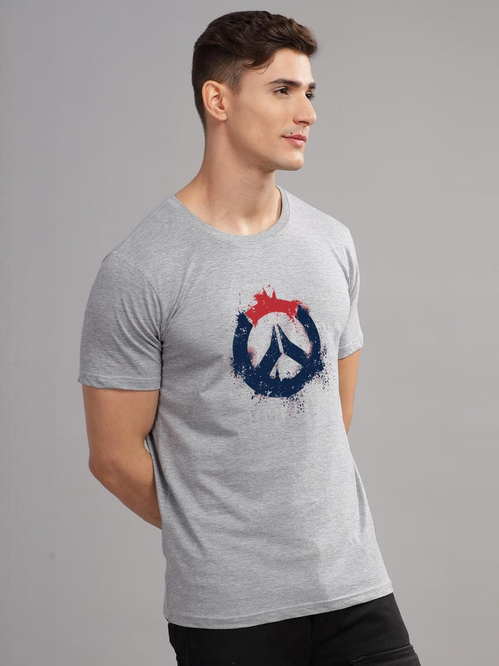ADRO Men Grey Melange Tshirts