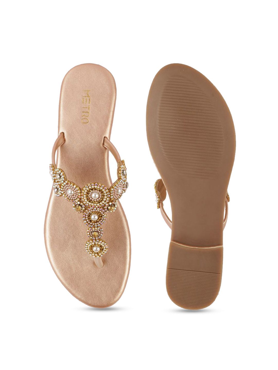 Metro Synthetic Open-Toe Flats