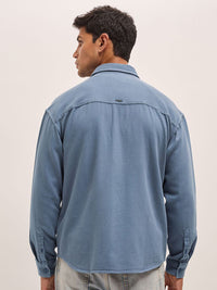 THE BEAR HOUSE Men Spread Collar Solid Pure Cotton Relaxed Fit Casual Shirt